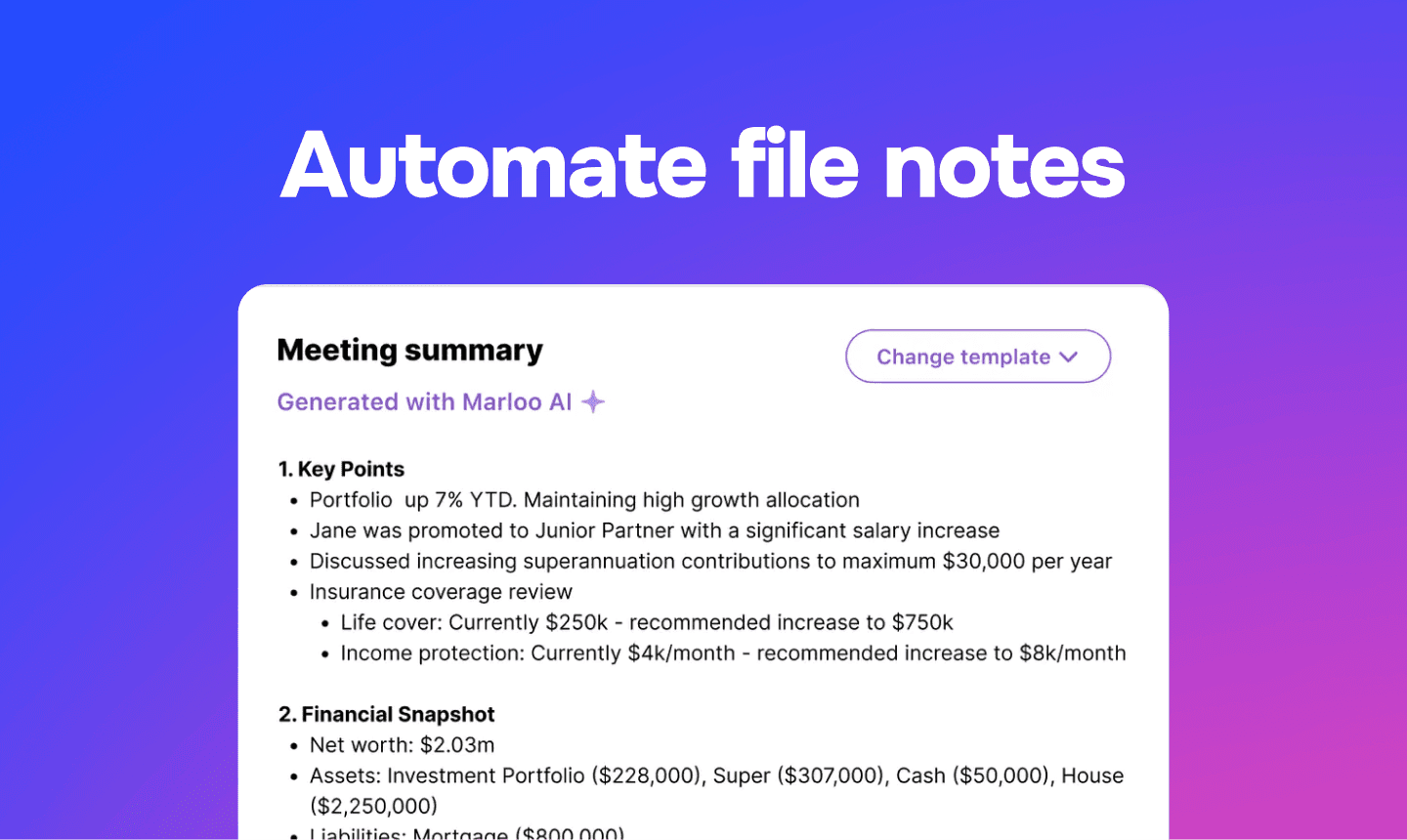 How to create AI file notes as financial adviser